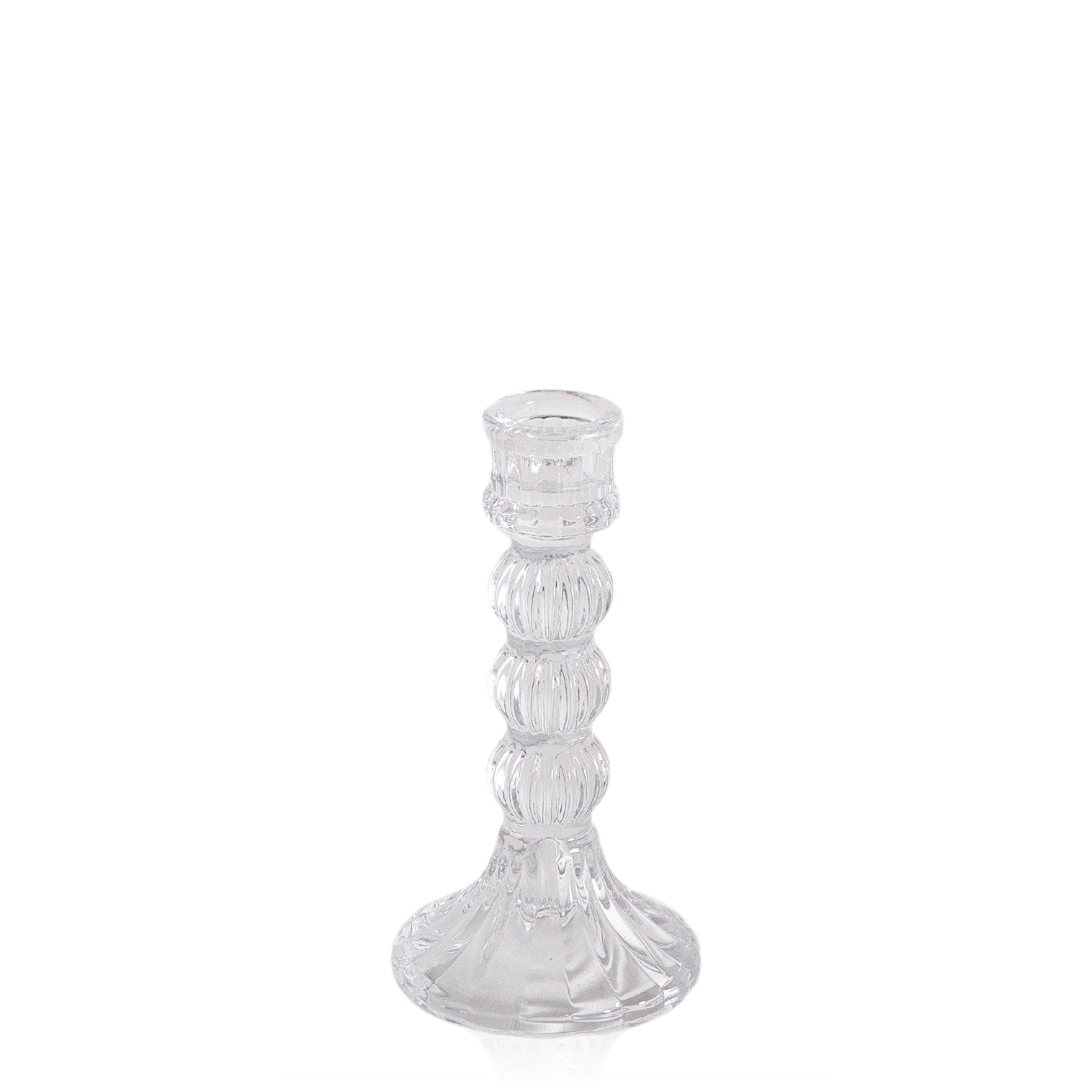 Vintage Glass Taper Candlestick Set of 3